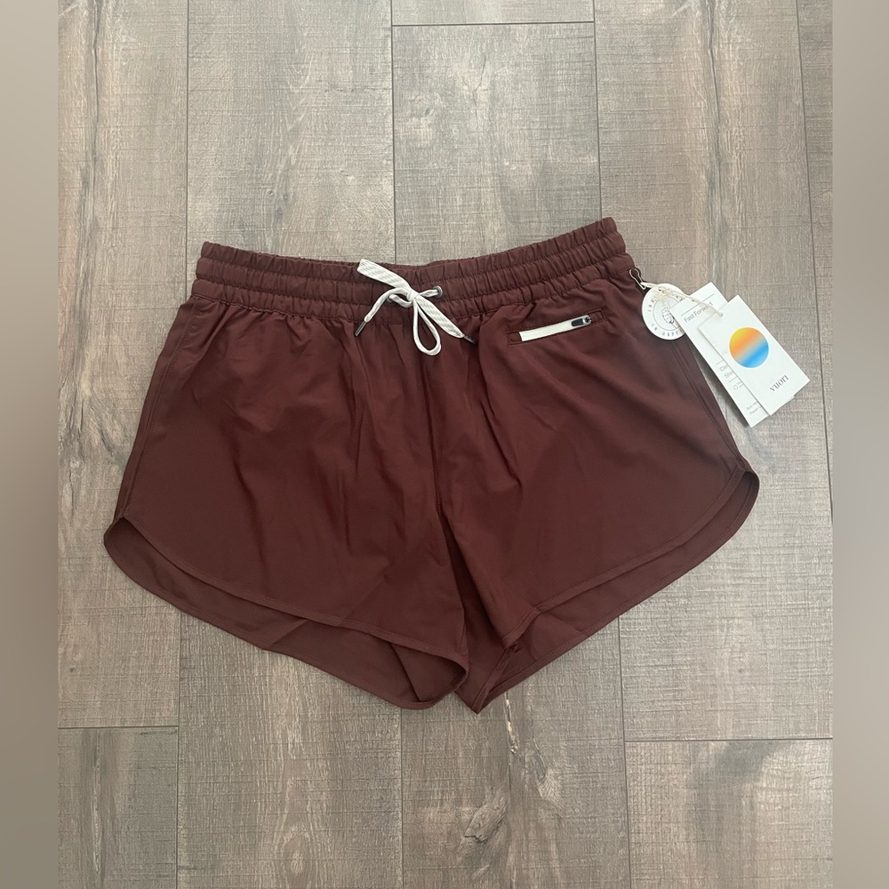 Vuori Women's Athletic Shorts in Dark Brown